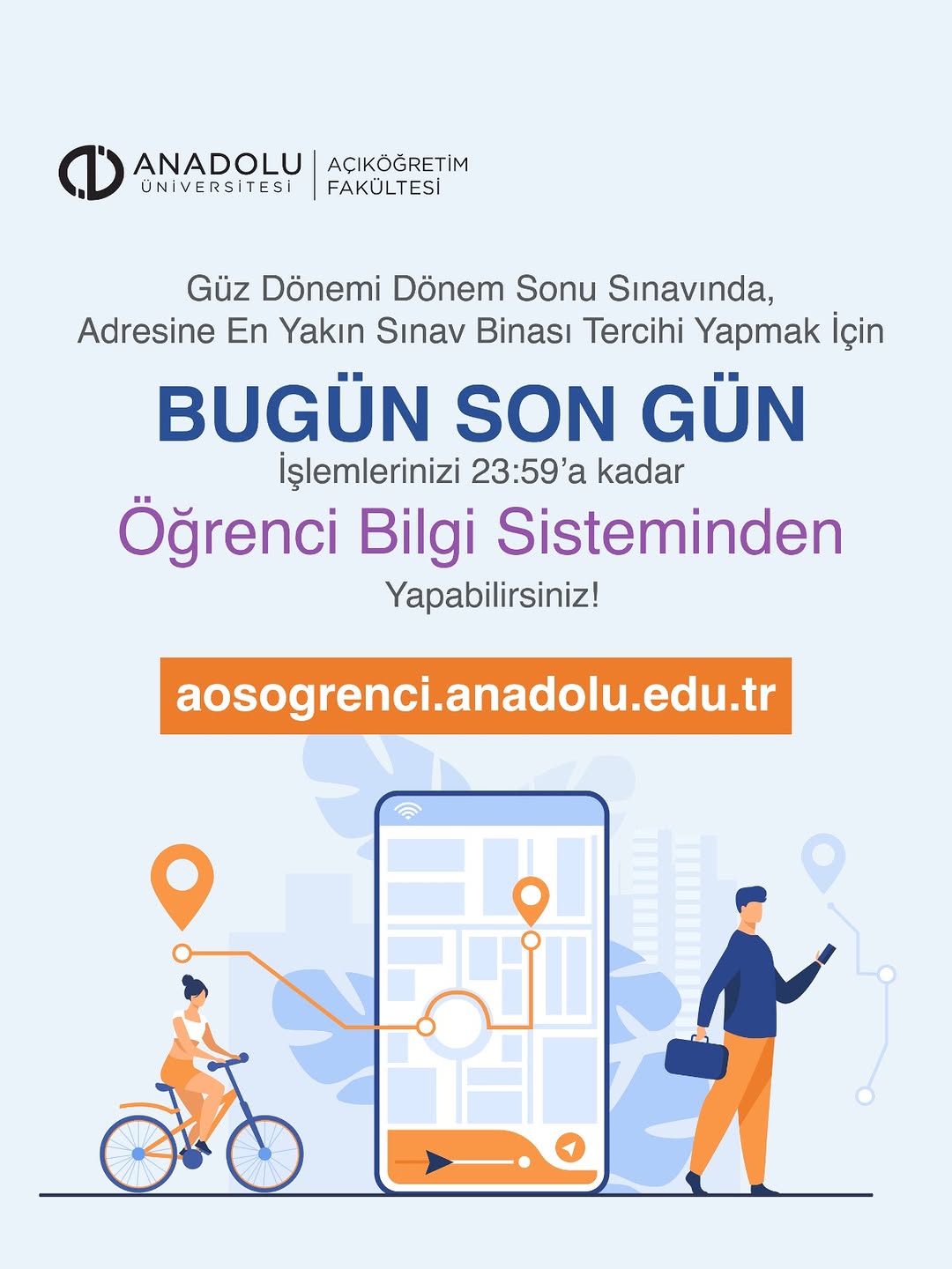 Anadolu Üniversitesi Dönem Sonu Sınav Merkezi ve Bina Tercih Tarihi Uzatıldı