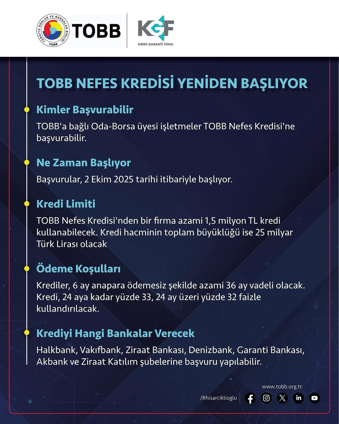 TOBB Nefes Kredisi Yeniden Başlıyor!