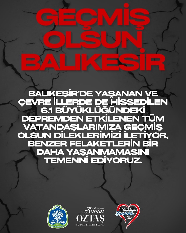 Balıkesir Depremi Sonrası Geçmiş Olsun Mesajı
