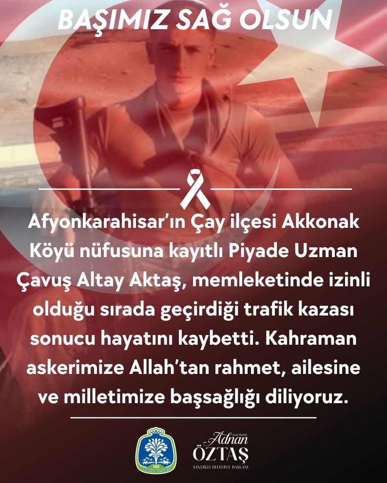 Afyonkarahisar’ın Çay ilçesinden Acı Haber: Piyade Uzman Çavuş Trafik Kazasında Hayatını Kaybetti