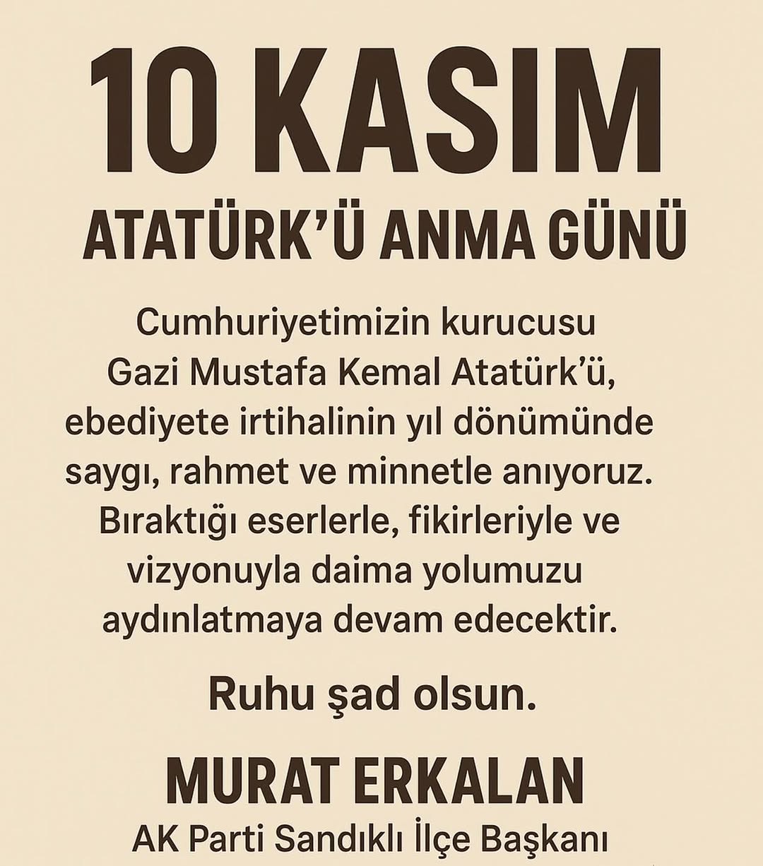 ???????? 10 Kasım Atatürk’ü Anma Günü Mesajı ????????