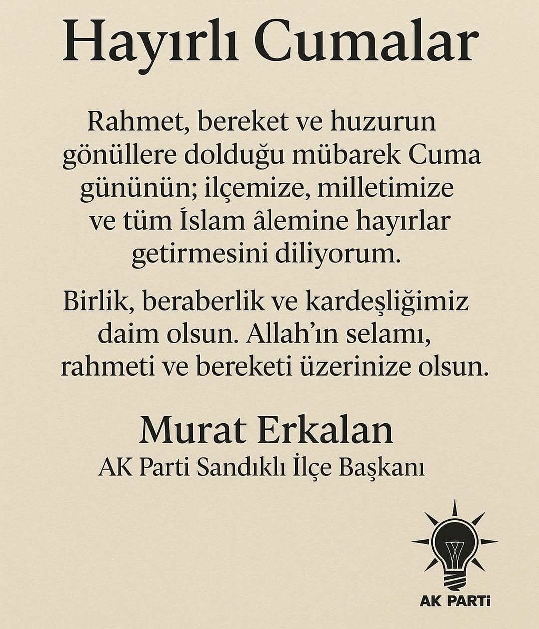 Mübarek Cuma Günü Dileği