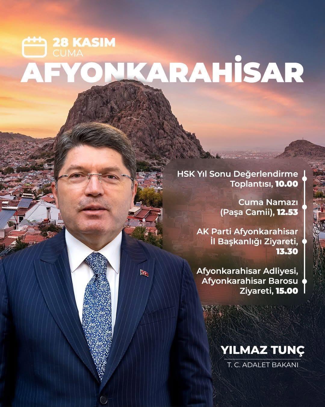 Adalet Bakanı Yılmaz Tunç Afyonkarahisar'da İncelemelerde Bulundu