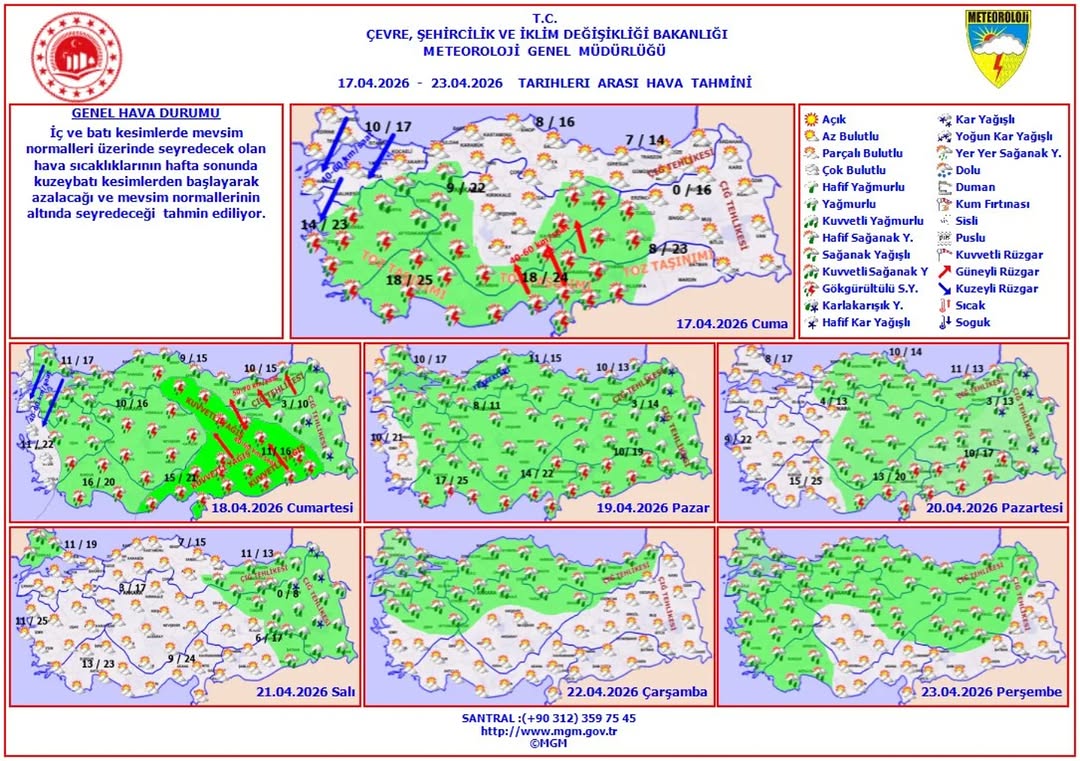 17 - 23 Nisan 2026 için Hava Durumu Nasıl Olacak?