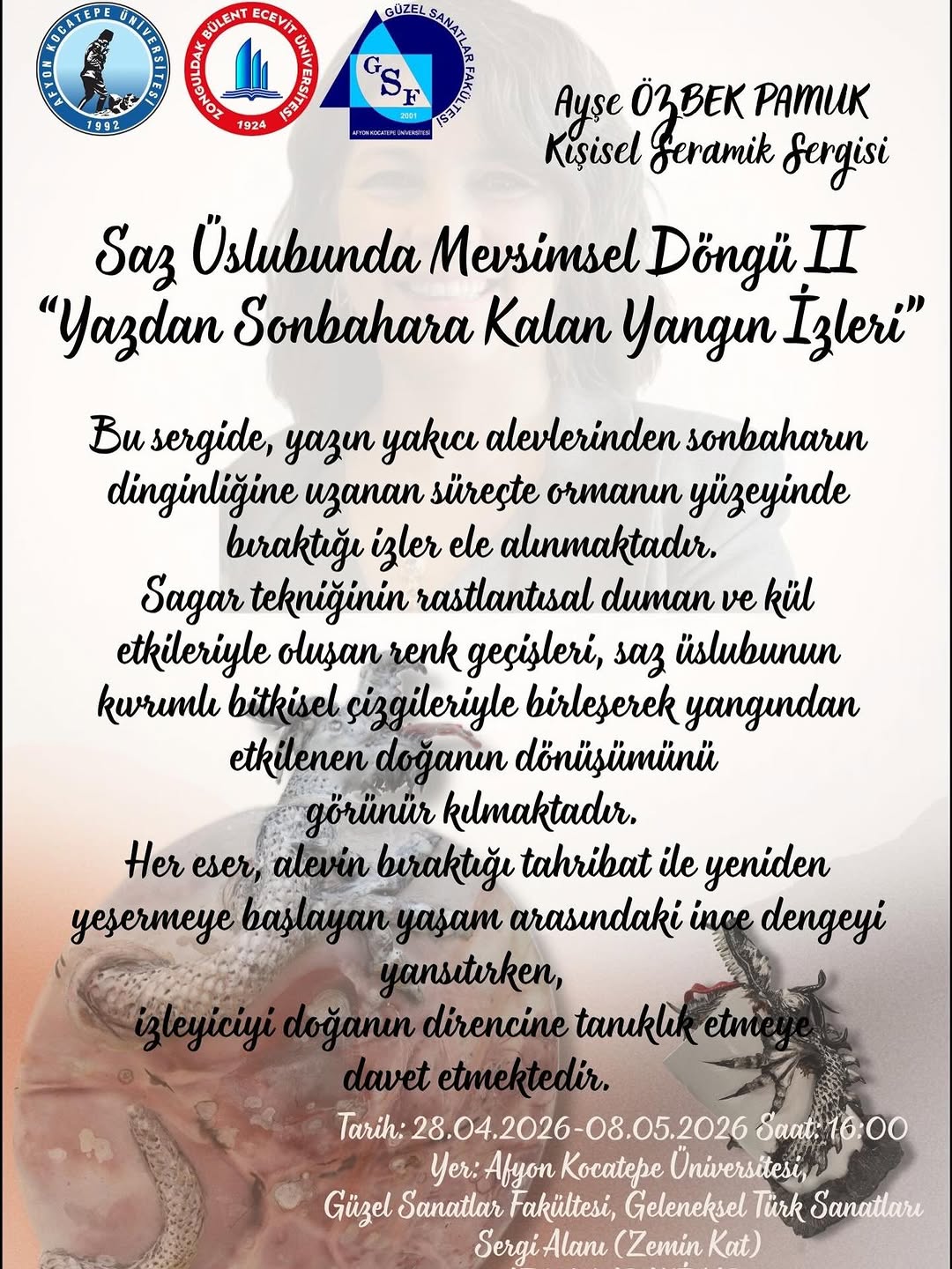 Afyon Kocatepe Üniversitesi'nde Bugün: Ayşe Özbek Pamuk’un Kişisel Sergisi