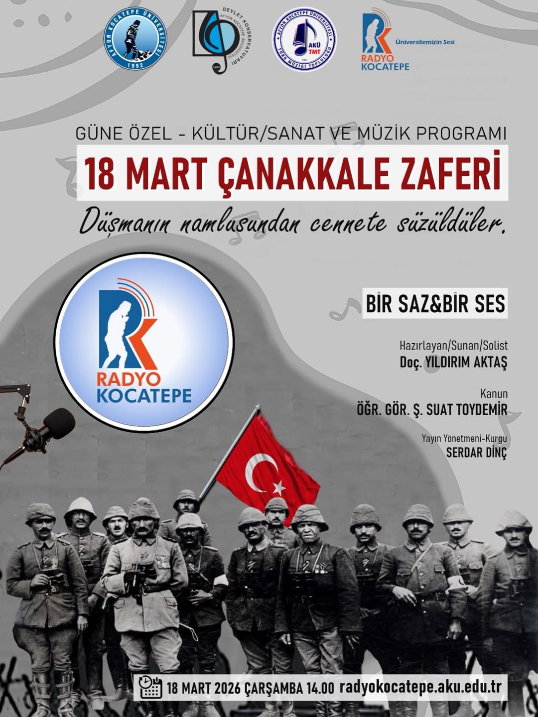 Afyon Kocatepe Üniversitesi'nden 18 Mart Çanakkale Zaferi Anma Programı
