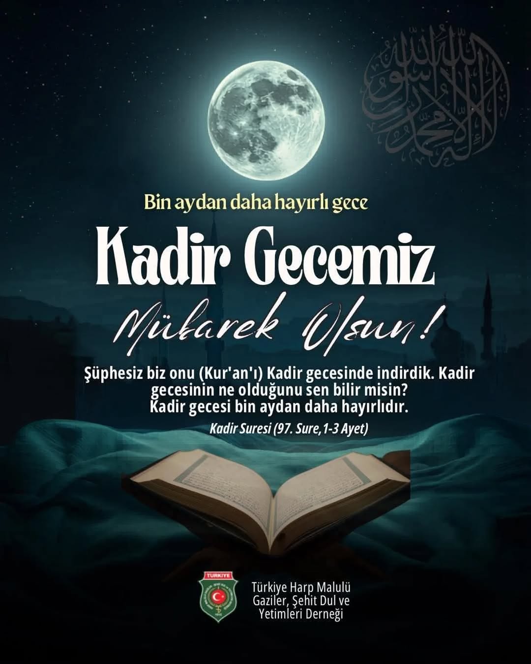 Afyon Şehit Gaziler Derneği'nden Kadir Gecesi Mesajı