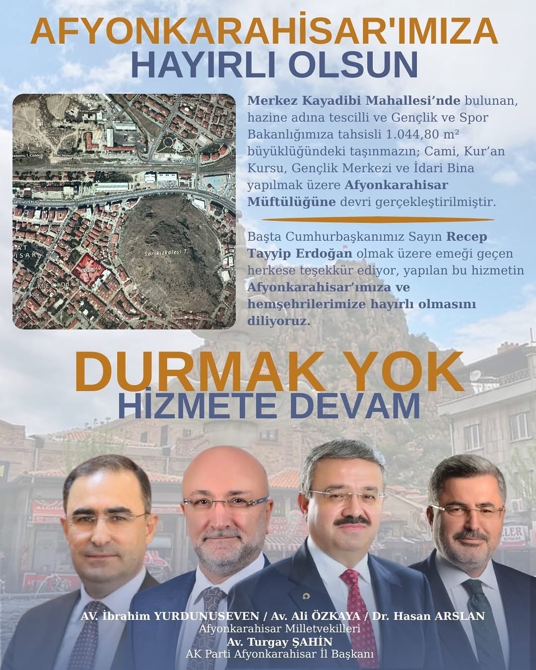 Afyonkarahisar'da Hazine'ye Ait Taşınmaz Gençlik ve Spor Bakanlığı'na Devredildi