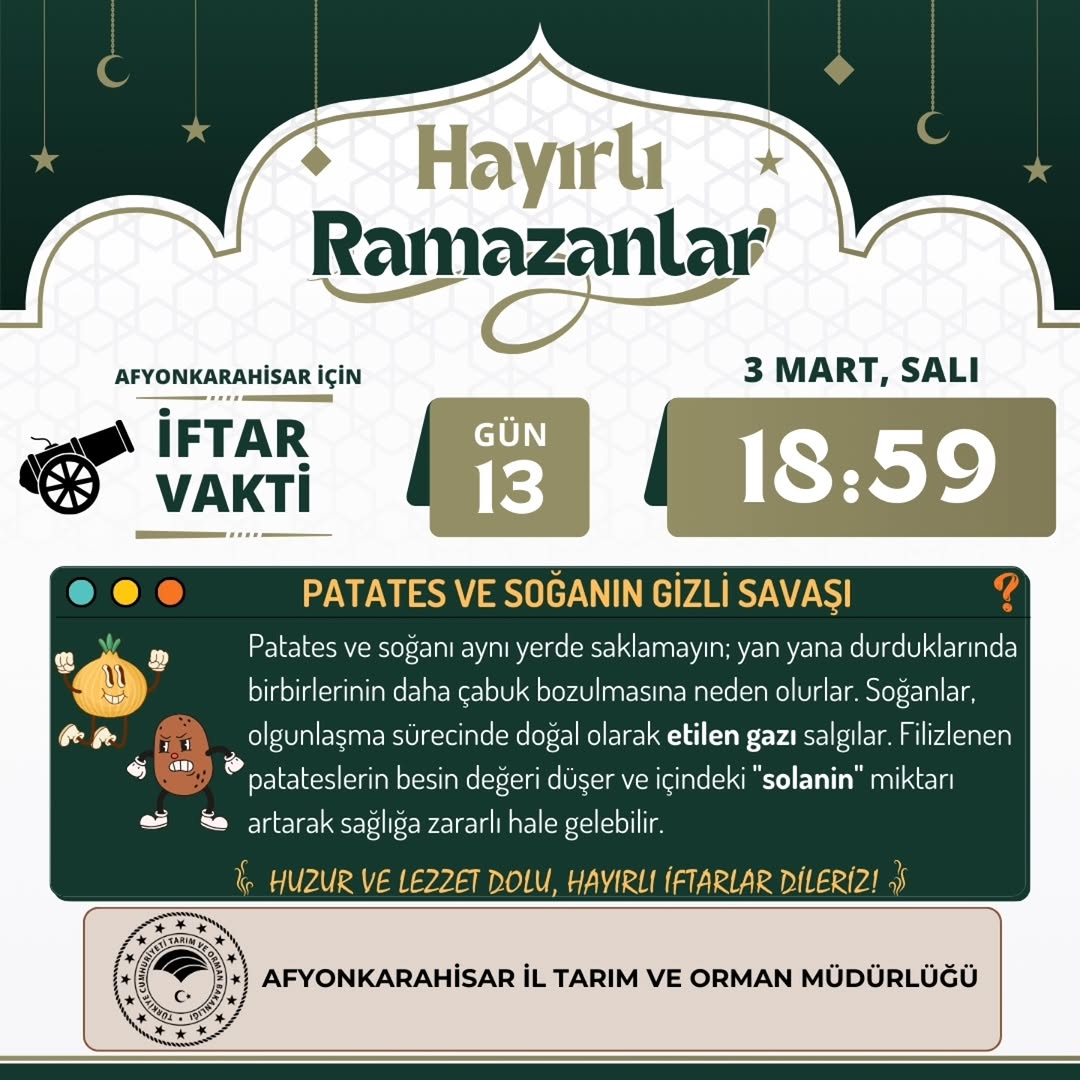 Afyonkarahisar İçin İftar Vakti