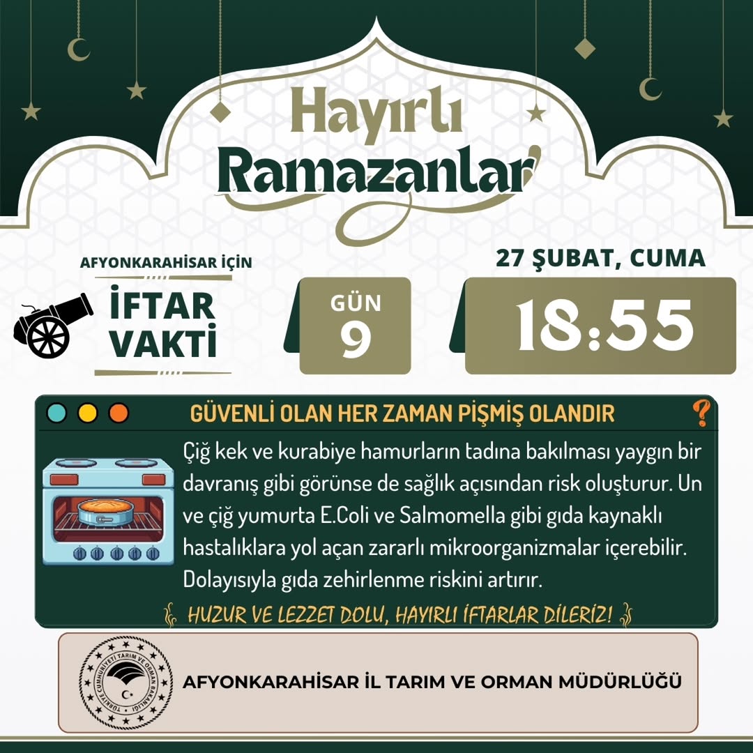 Afyonkarahisar İl Tarım Ve Orman Müdürlüğü'nden İftar Vakti Duyurusu