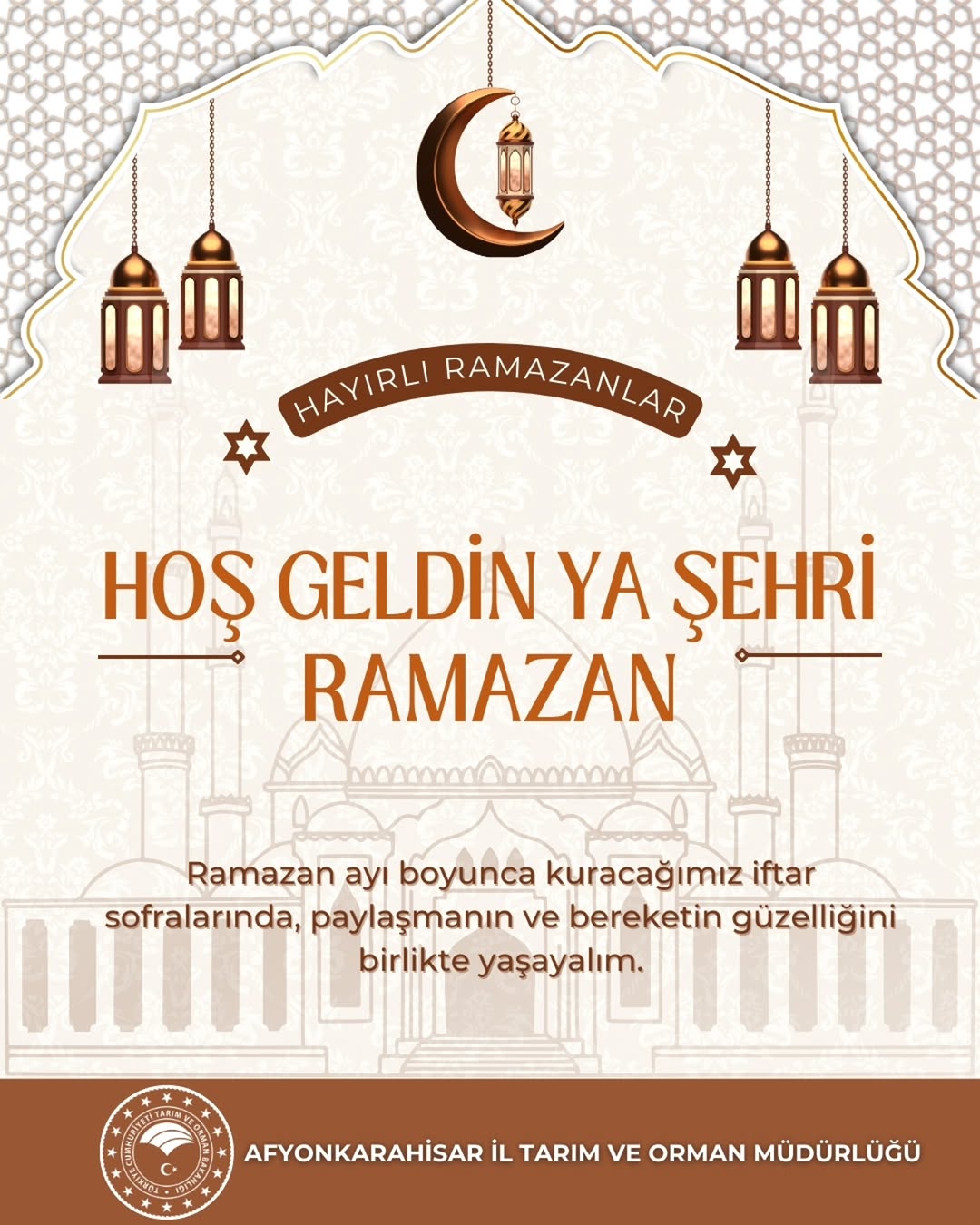 Afyonkarahisar İl Tarım Ve Orman Müdürlüğü'nden Ramazan Ayıyla İlgili Önemli Açıklama