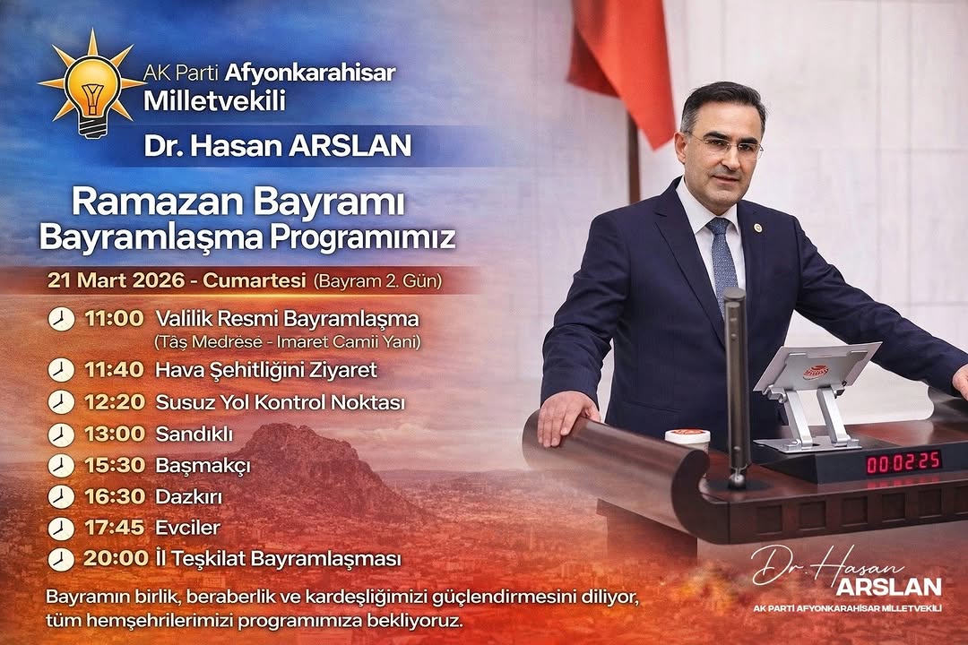 Afyonkarahisar Milletvekili Hasan Arslan'dan Bayramlaşma Daveti