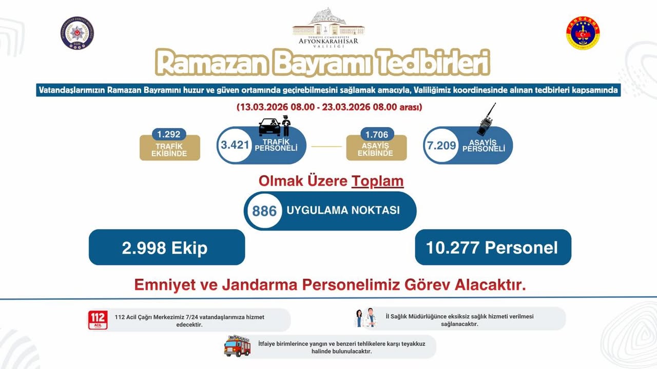 Afyonkarahisar Valiliği'nden Bayram Huzuru Açıklaması