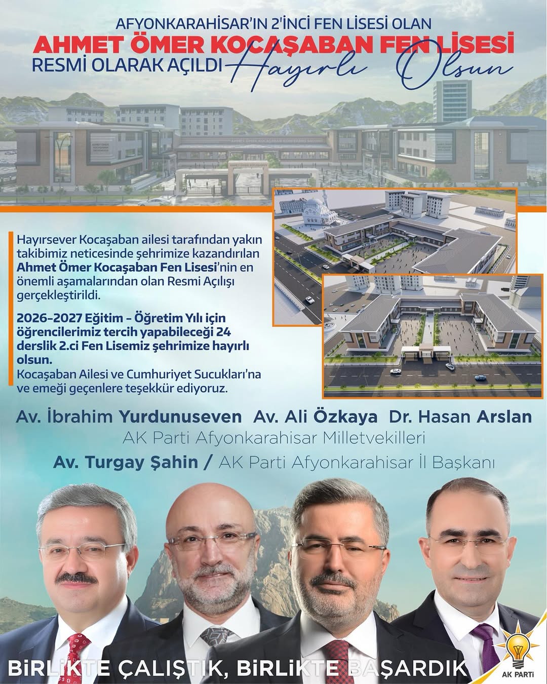 Ahmet Ömer Kocaşaban Fen Lisesi Açıldı: İlimize Değer Katacak Önemli Bir Eğitim Yatırımı
