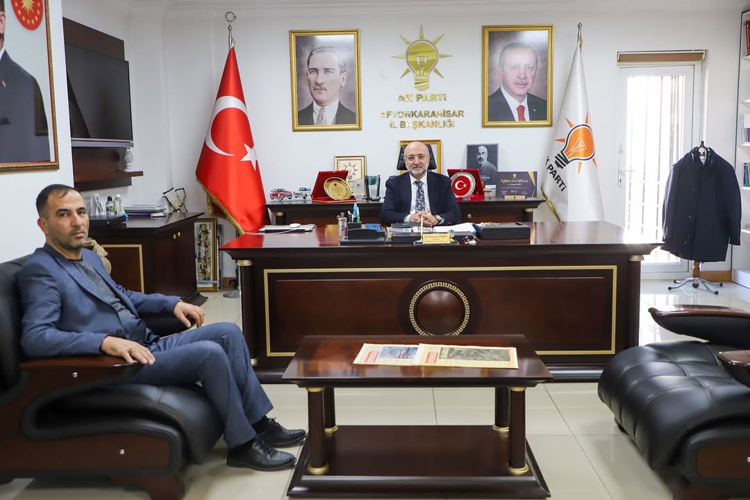 Ak Parti Afyonkarahisar İl Başkanı Avukat Turgay Şahin, Güney Belediye Başkanı Ali Baran'ı Misafir Etti