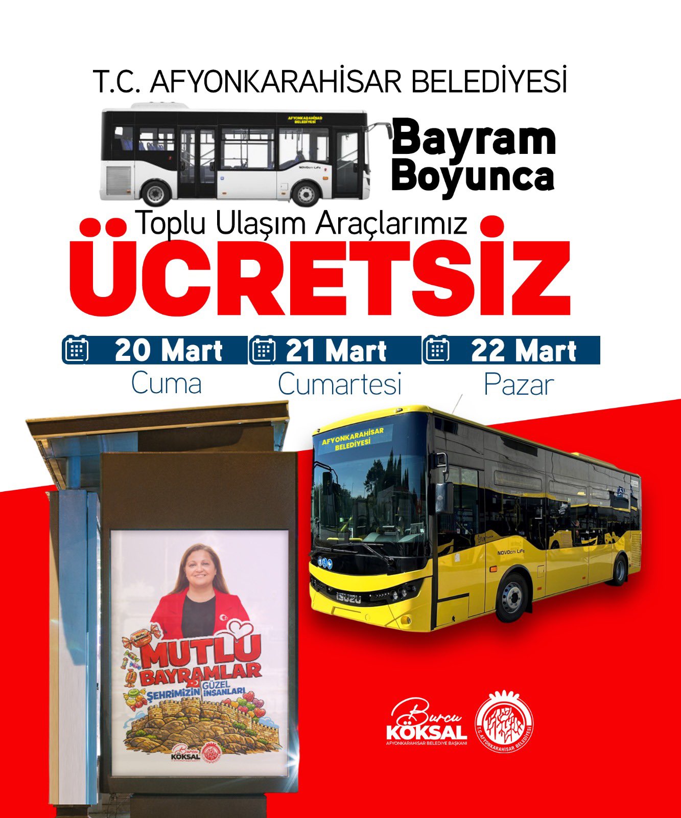 Bayramda Ücretsiz Halk Otobüsü