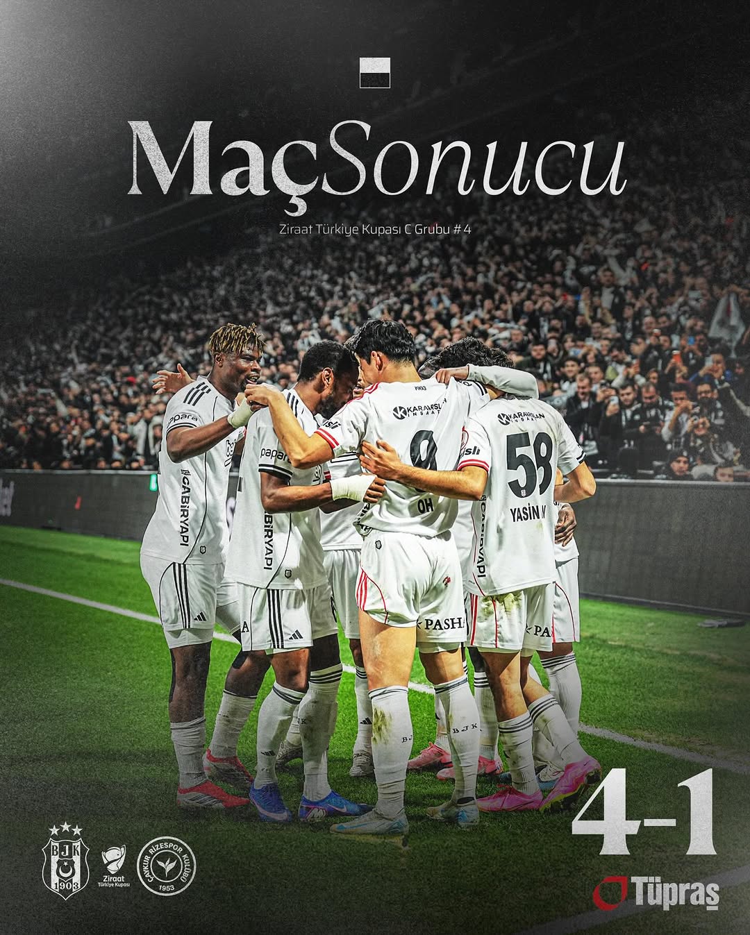 Beşiktaş Ziraat Türkiye Kupası'nda Çeyrek Finale Yükseldi!