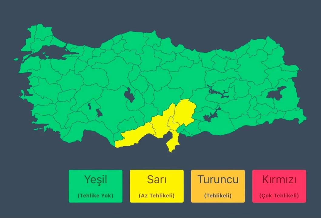 Doğu Akdeniz'de Şiddetli Yağış Uyarısı: Meteoroloji Genel Müdürlüğü'nden Son Bilgiler