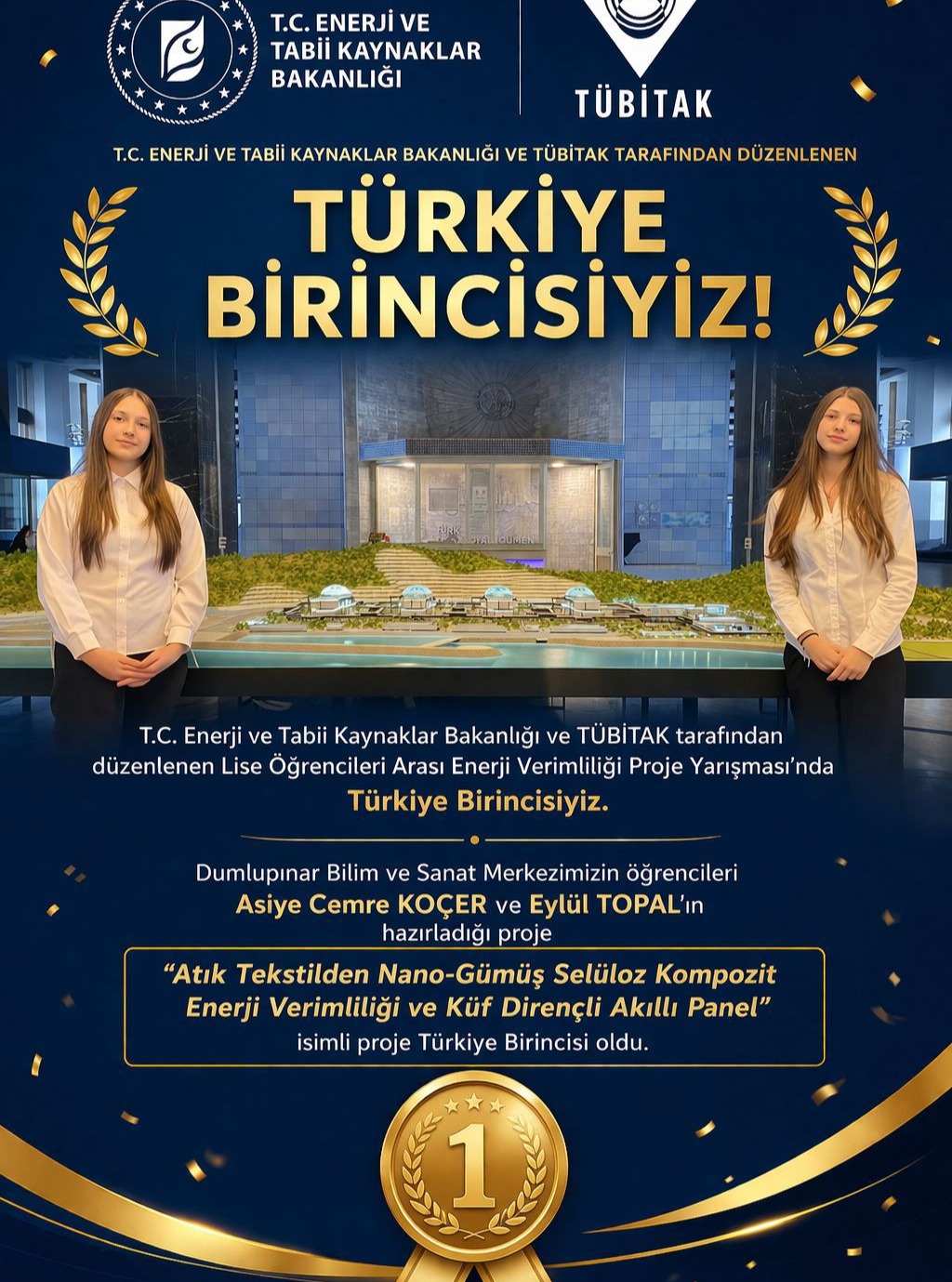 Dumlupınar Bilim ve Sanat Merkezi Türkiye Birincisi Oldu