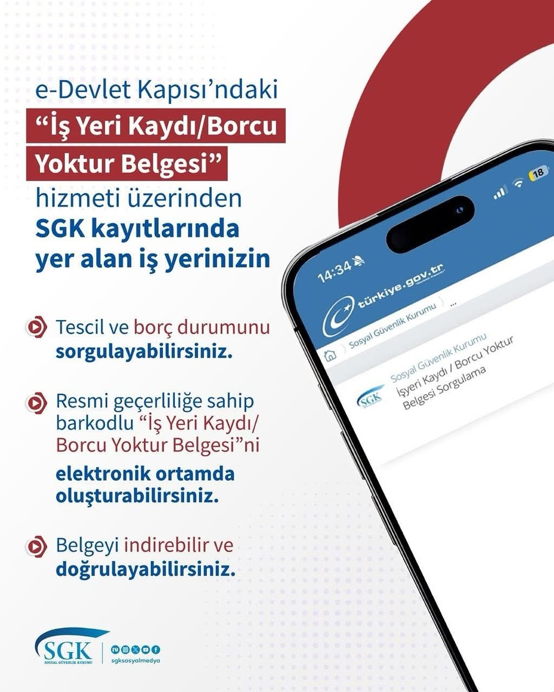 e-Devlet Kapısı’ndaki İş Yeri Kaydı/Borcu Yoktur Belgesi Hizmeti