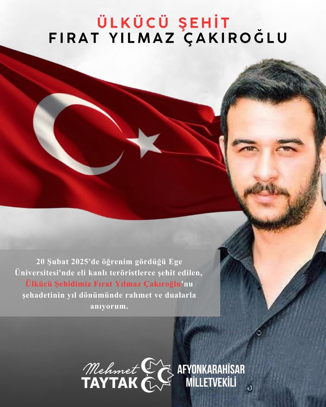 Ege Üniversitesi'nde Eğitimine Devam Ederken Şehit Edilen Fırat Yılmaz Çakıroğlu