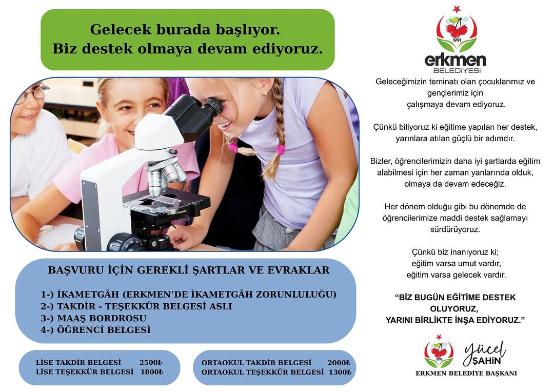 Erkmen Belediyesi Eğitim Destek Programı