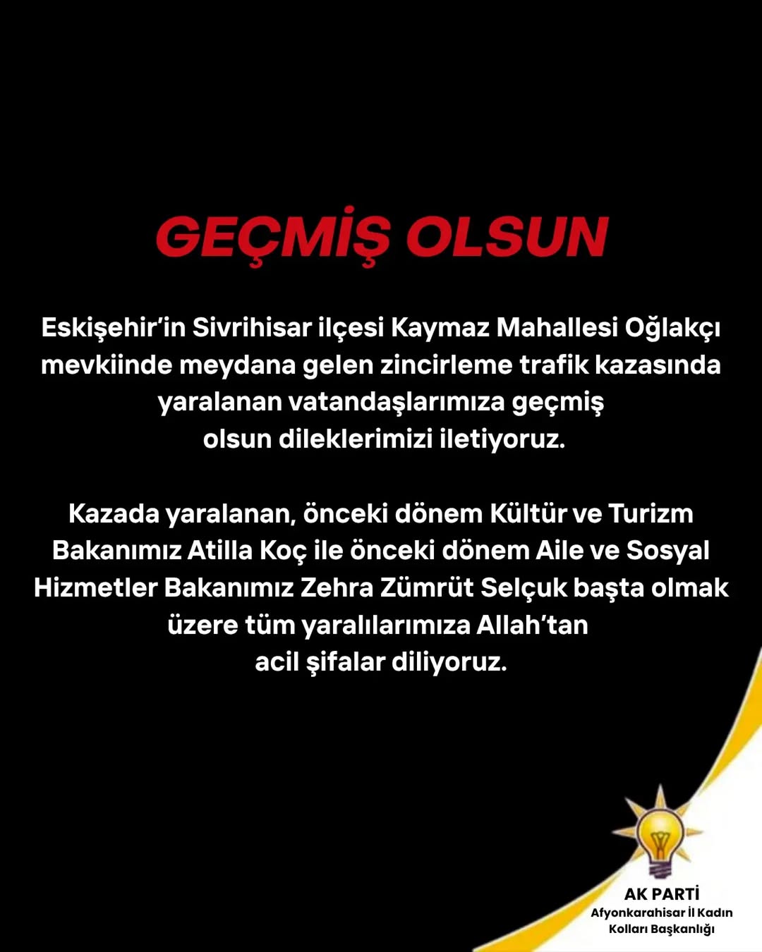 Eskişehir Sivrihisar'da Zincirleme Trafik Kazası: Yaralılara Geçmiş Olsun Dilekleri