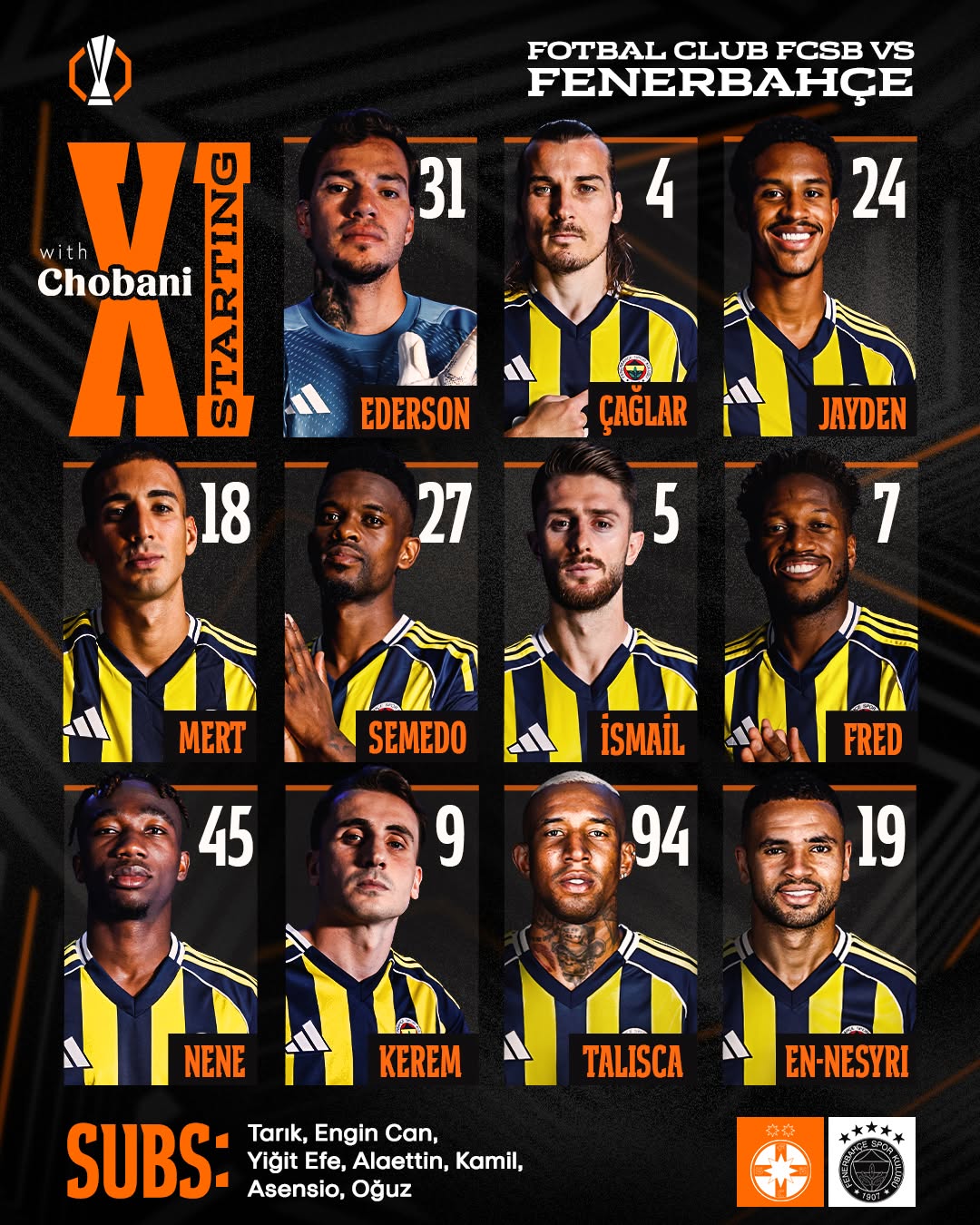 Fenerbahçe'nin FCSB Maçı İlk 11'i Belli Oldu