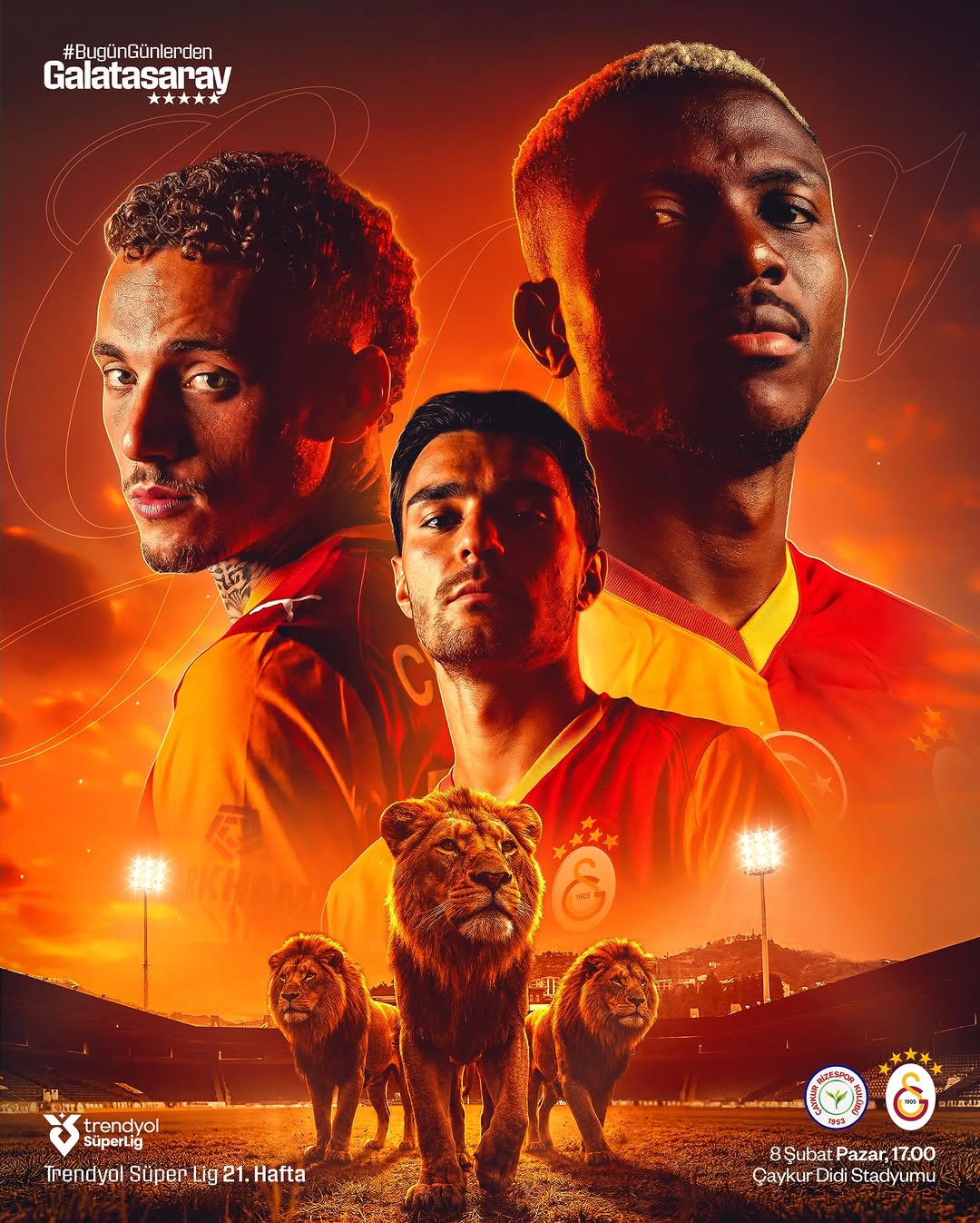 Galatasaray, Çaykur Didi Stadyumu'nda Ç. Rizespor ile Karşılaşacak