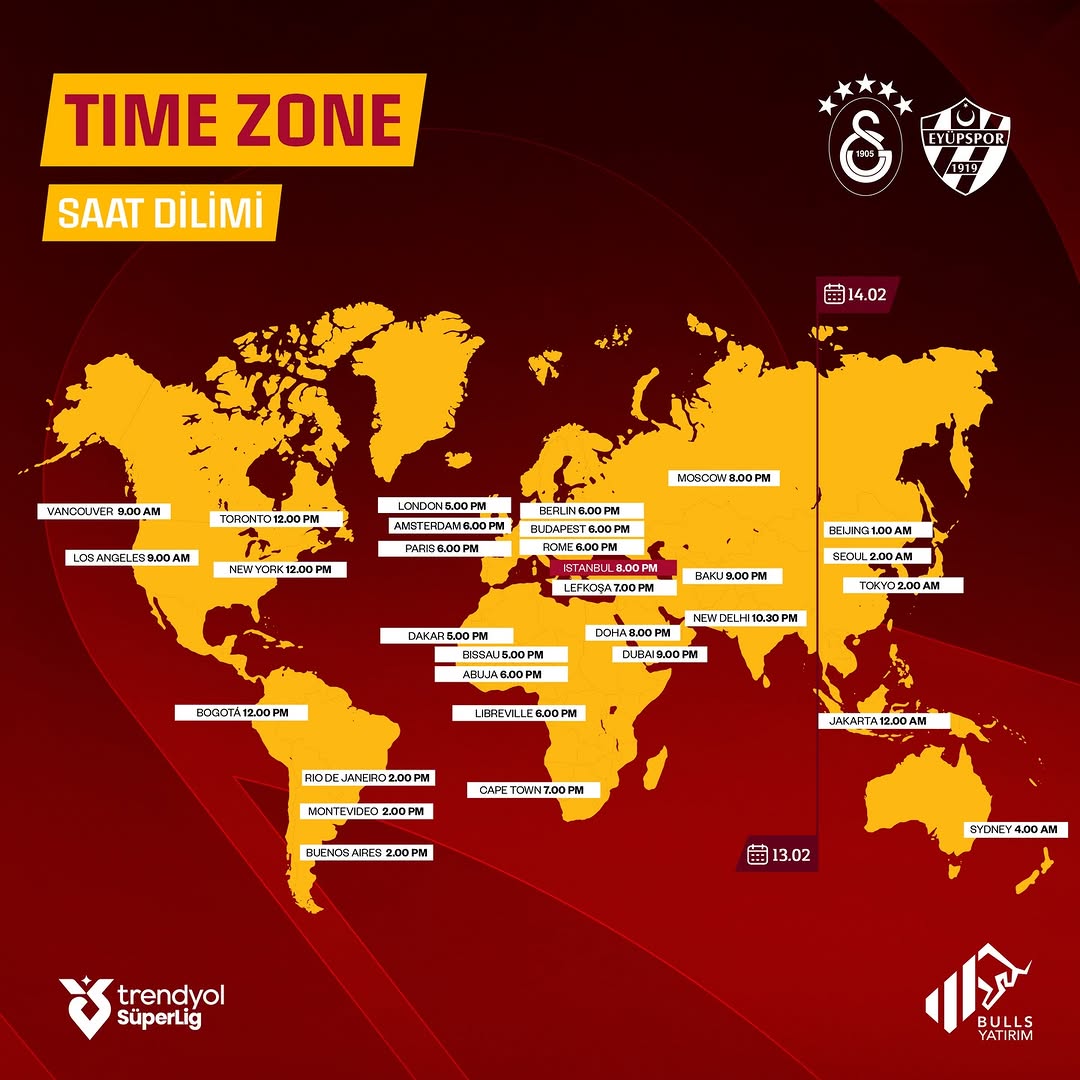 Galatasaray'ın Eyüpspor Maçı Saatleri