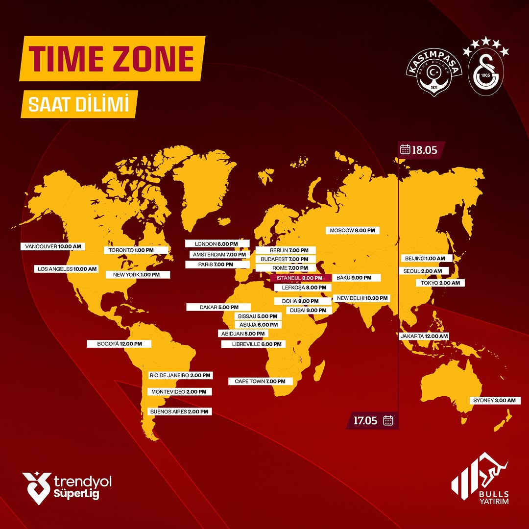 Galatasaray'ın Kasımpaşa Maçı İçin Dünya Çapında Taraftar Buluşması
