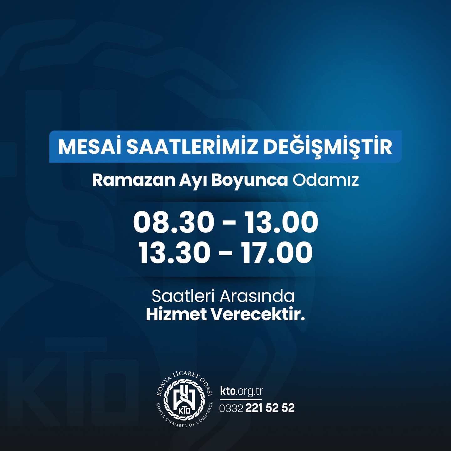 Konya Ticaret Odası'ndan Ramazan Ayı Çalışma Saatleri Açıklaması