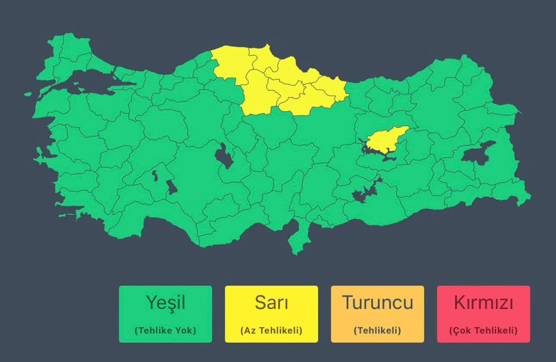 Meteoroloji Genel Müdürlüğü'nden Alınan Son Hava Durumu Raporu