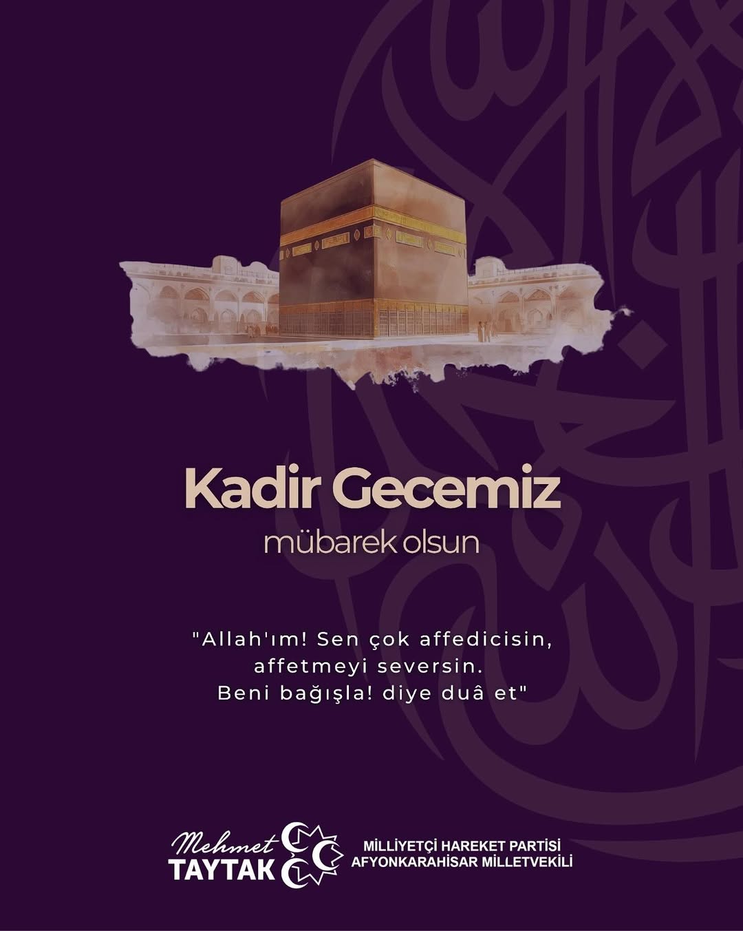 Mhp Afyonkarahisar Milletvekili Mehmet Taytak'tan Kadir Gecesi Mesajı