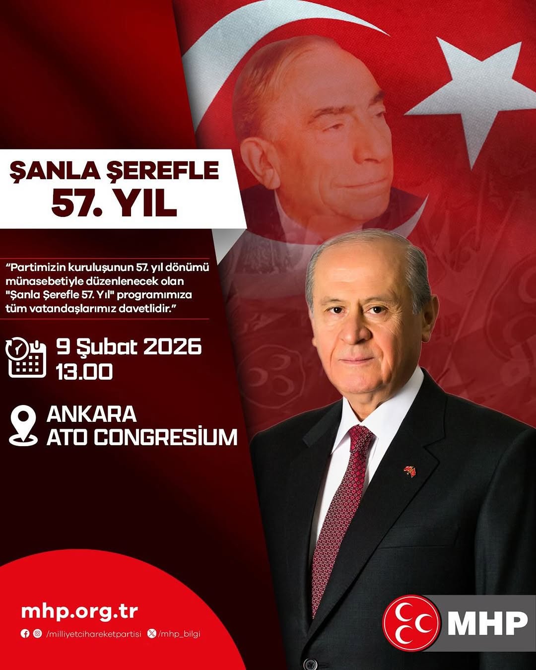 Mhp Afyonkarahisar Milletvekili Mehmet Taytak'tan Kutlama: ŞANLA ŞEREFLE 57. YIL