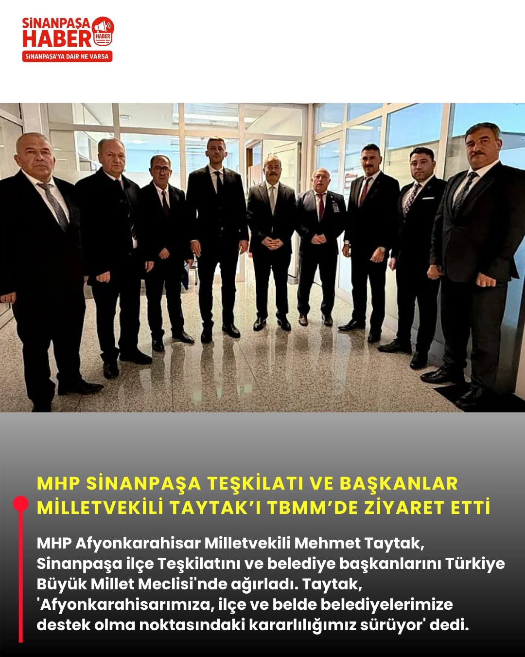 MHP Sinanpaşa Teşkilatı ve Belediye Başkanlarından Taytak’a Ziyaret