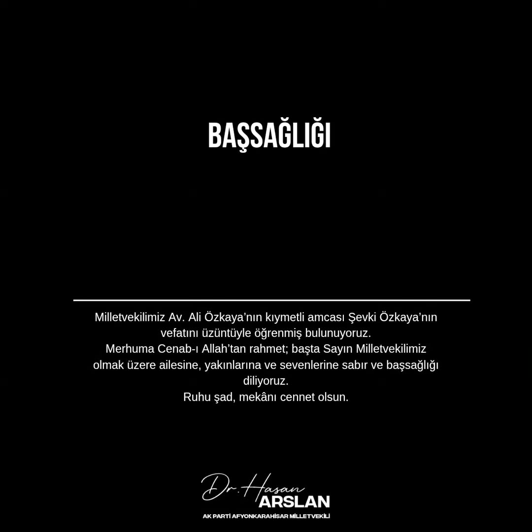 Milletvekili Ali Özkaya'nın Amcasının Vefatı