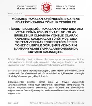 Ramazan Öncesi Gıda İstikrarı
