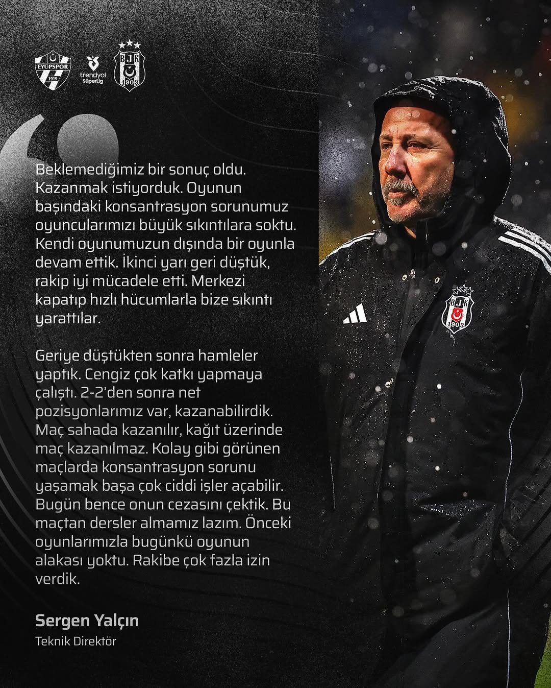 Sergen Yalçın'dan İkinci Eyüpspor Maçı Değerlendirmesi