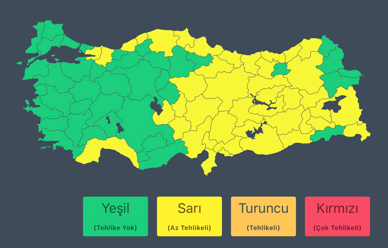 Şiddetli yağış ve fırtına uyarısı