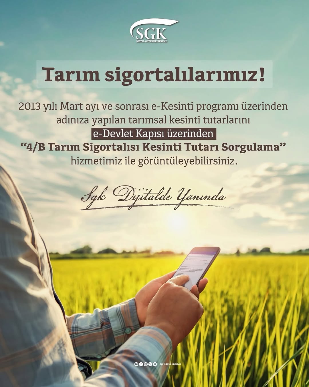 Tarım Sigortalılarına Önemli Duyuru