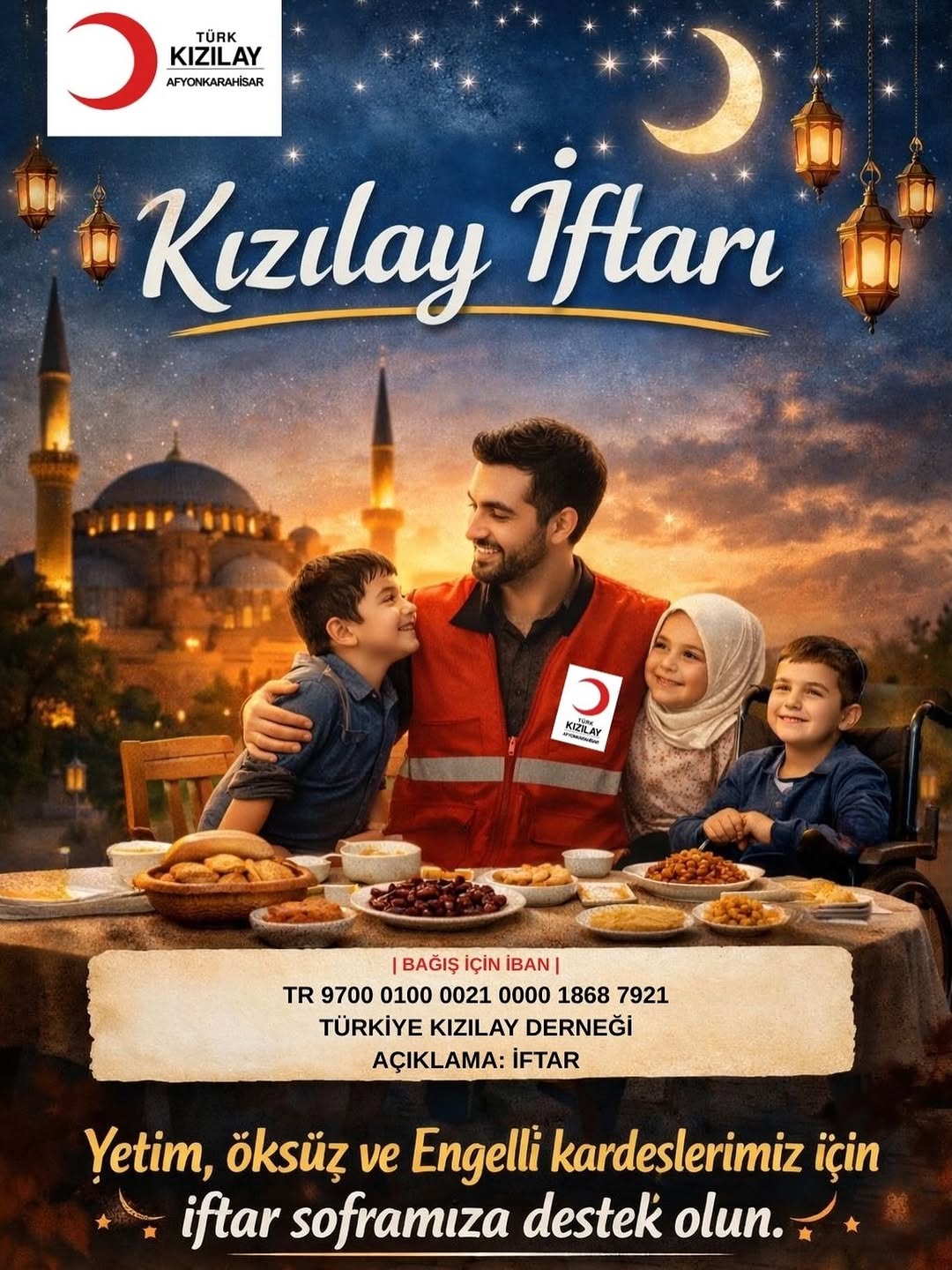 Türk Kızılay Afyonkarahisar'dan Yetim, Öksüz ve Engelli Kardeşlerimize Destek Kampanyası