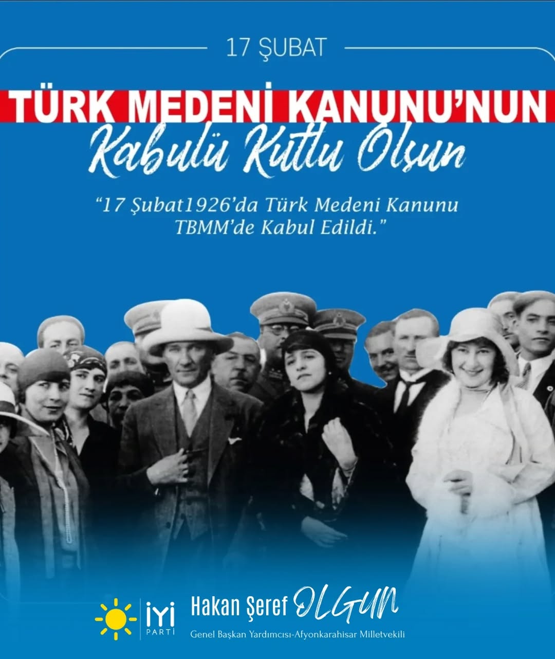 Türk Medeni Kanunu'nun Kabul Edilişinin 100. Yılı Kutlu Olsun!