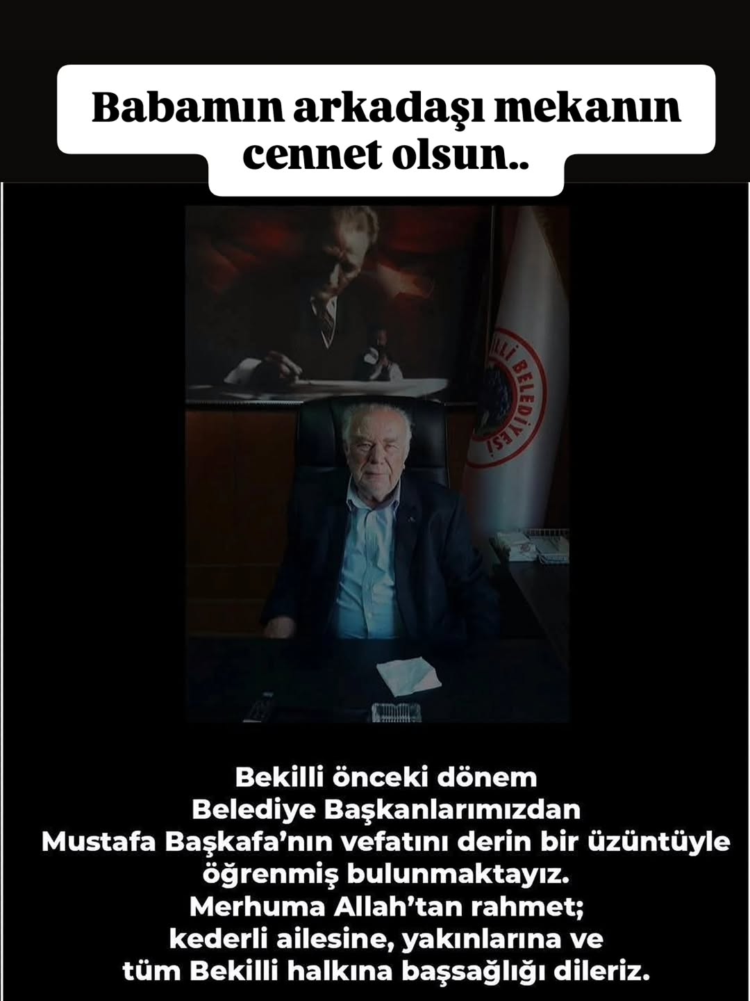 YeşilÇiftlik Belediye Başkanı Devrim Ölmez'e Vefat Taziyeleri