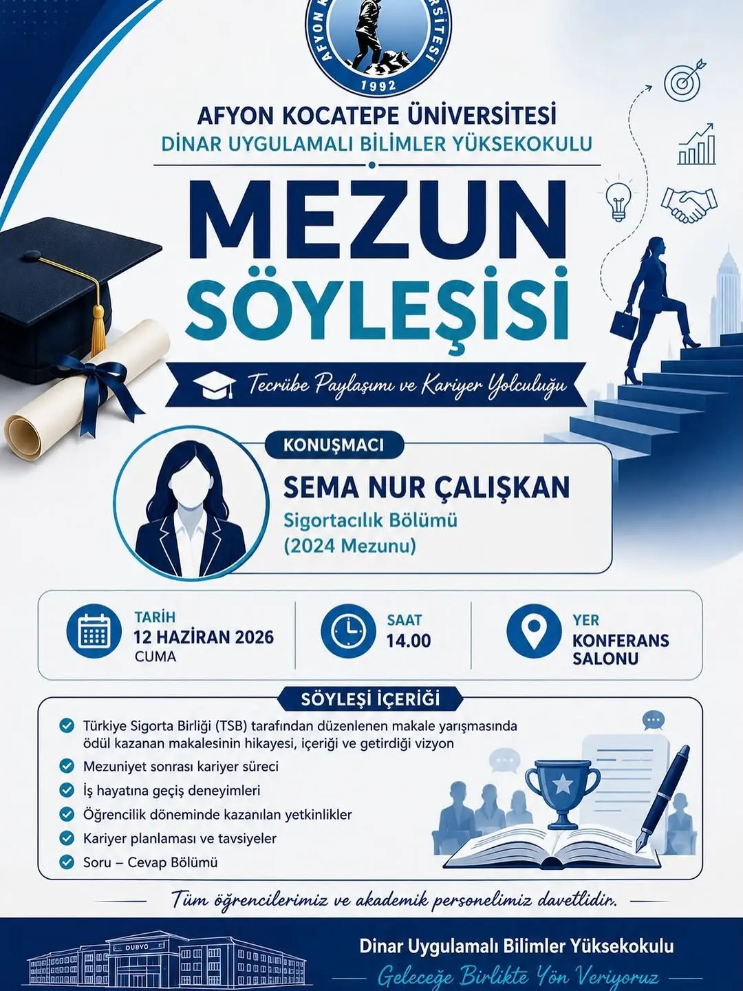 Afyon Kocatepe Üniversitesi Mezun Söyleyişi Etkinliği Bugün
