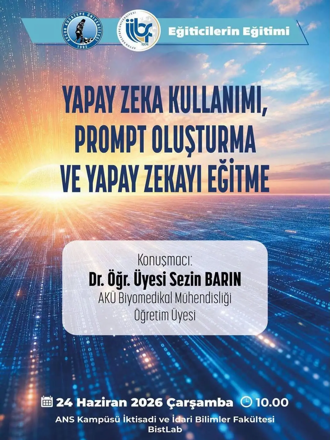 Afyon Kocatepe Üniversitesi'nde Yapay Zeka Konferansı Düzenlendi