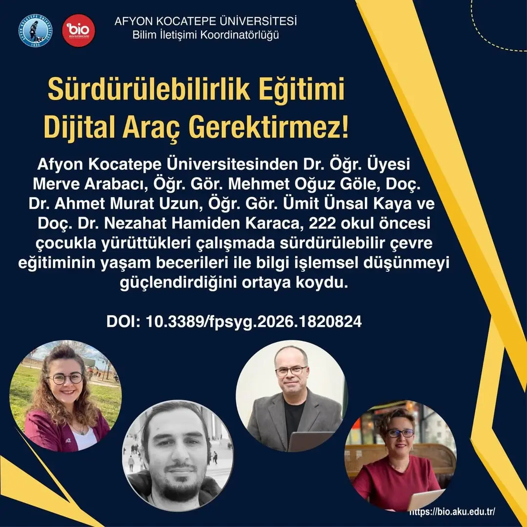 Afyon Kocatepe Üniversitesi'nden Sürdürülebilirlik Eğitimi Araştırması