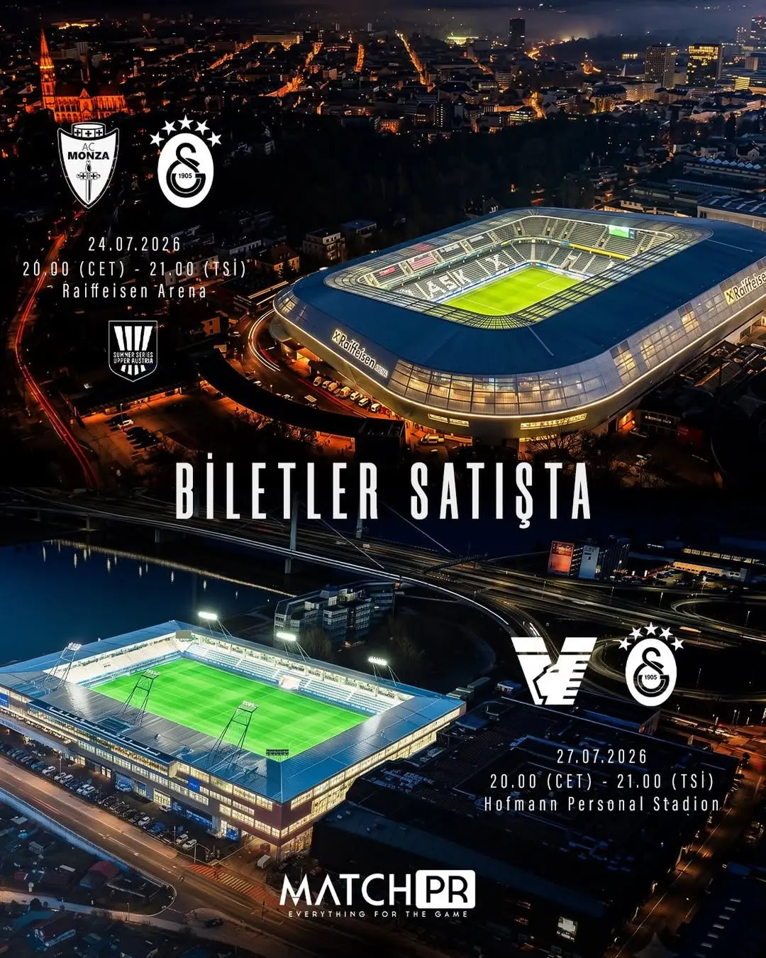 Galatasaray'ın Avusturya'daki Hazırlık Kampı Maçlarının Bilet Satışları Devam Ediyor