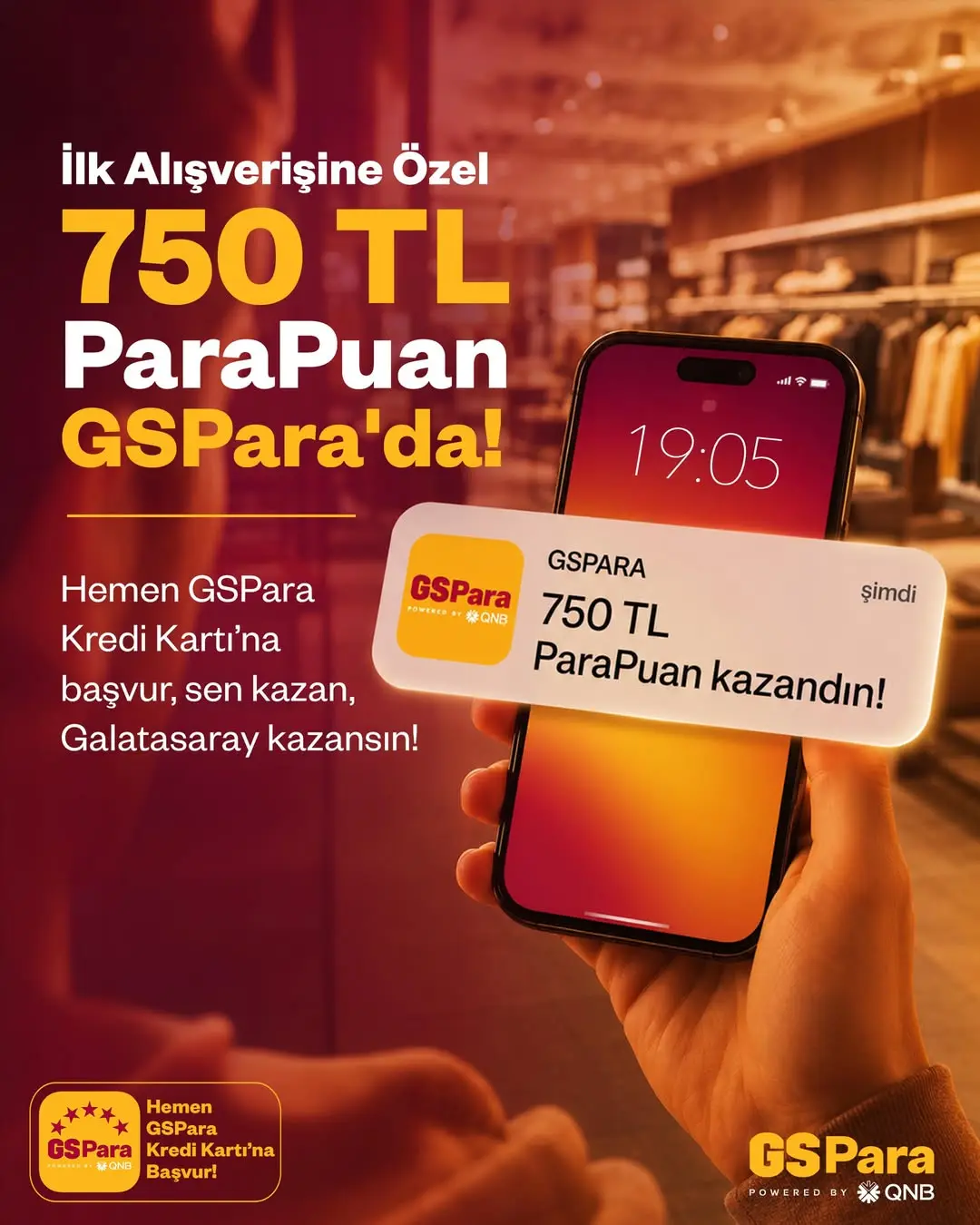 GSPara Kredi Kartı İle İlk Alışveriş Yapanlara 750 TL ParaPuan Hediye!