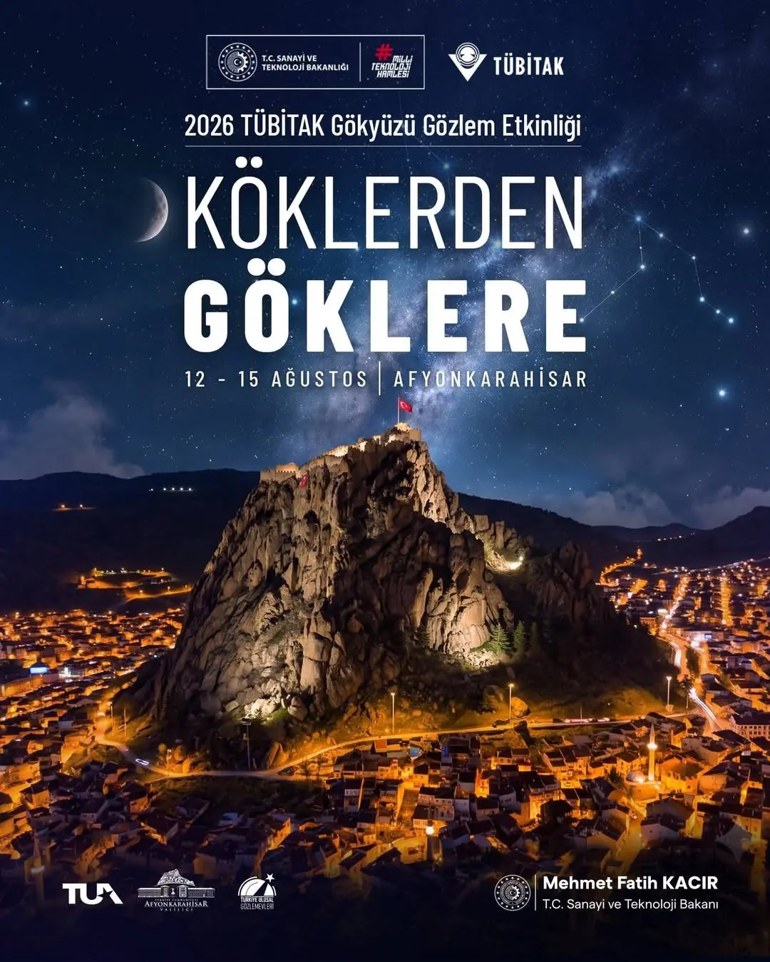 TÜBİTAK Gökyüzü Gözlem Etkinliği Afyonkarahisar'da Gerçekleştirilecek